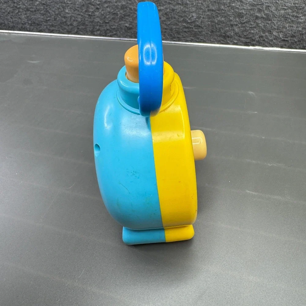 Tomy Preschool Clock 1985 Vintage‎ Yellow Blue Plastic Toy Toddler Twist & Click